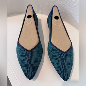 Rothy's Teal and Navy Flats